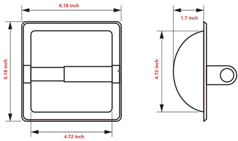 POKIM Smack Polished Chrome Recessed Toilet Paper Holder, Bathroom Wall Mount Recessed Toilet Tissue Roll Paper Holder Include Rear Mounting Bracket - Image 4
